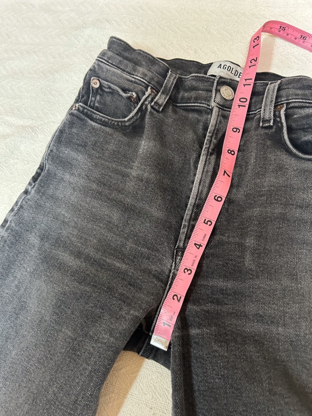 AGOLDE Harper Crop Jeans - black charcoal stretch Size 24 - Picture 6 of 13